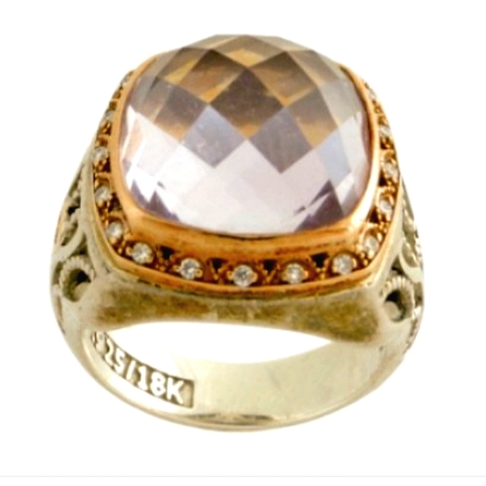 Tacori 18K Men's Diamond Signet Ring Rose Gold and